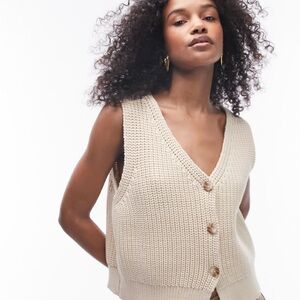 Topshop Cream Knit Vest